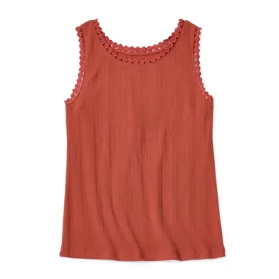 Thereabouts Rib Little & Big Kid Girls Scoop Neck Sleeveless Tank Top