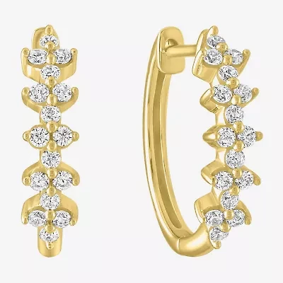 (G-H / Si2-I1) Womens 1/3 CT. T.W. Lab Grown Diamond 10K White Gold 16mm Hoop Earrings