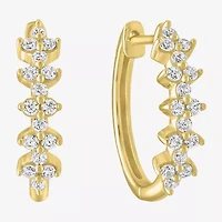 (G-H / Si2-I1) Womens 1/3 CT. T.W. Lab Grown Diamond 10K White Gold 16mm Hoop Earrings