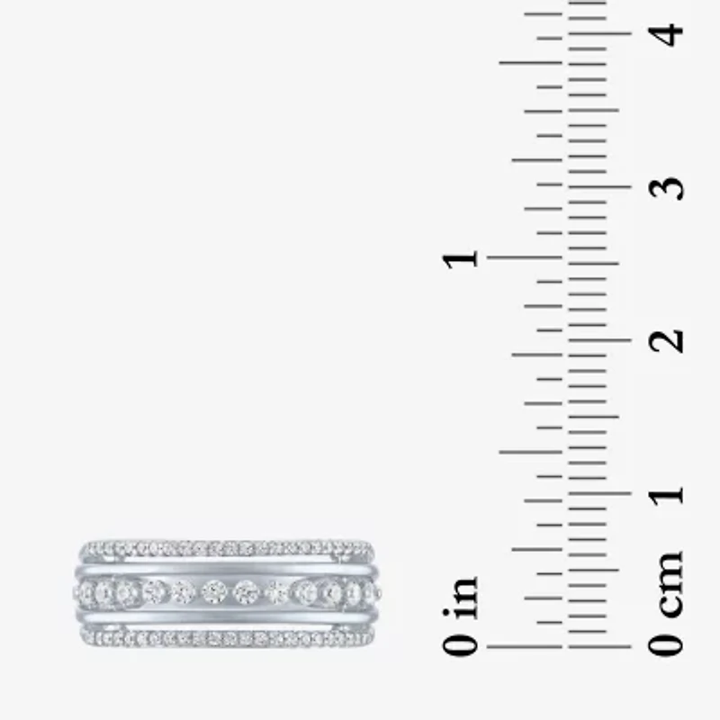 (G-H / I1-I2) Womens 1/3 CT. T.W. Lab Grown White Diamond 10K Gold Crossover Band