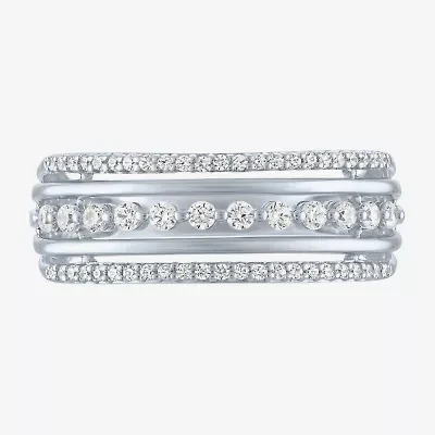 (G-H / I1-I2) Womens 1/3 CT. T.W. Lab Grown White Diamond 10K Gold Crossover Band