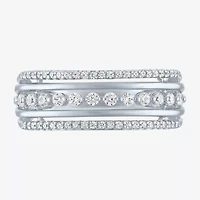 (G-H / I1-I2) Womens 1/3 CT. T.W. Lab Grown White Diamond 10K Gold Crossover Band