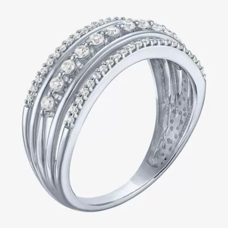 (G-H / I1-I2) Womens 1/3 CT. T.W. Lab Grown White Diamond 10K Gold Crossover Band