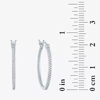 (G-H / I1-I2) Womens 1/10 CT. T.W. Lab Grown White Diamond Sterling Silver 20.8mm Hoop Earrings