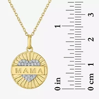 "Mama" (G-H / I1-I2) Womens 1/10 CT. T.W. Lab Grown White Diamond 14K Gold Over Silver 16 Inch Pendant Necklace