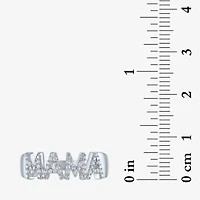 "Mama" (G-H / I1-I2) Womens 1/10 CT. T.W. Lab Grown White Diamond Sterling Silver Band