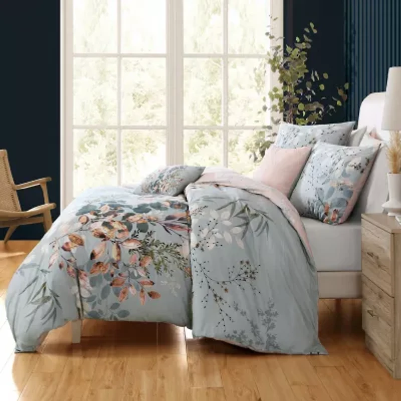 Bebejan Peach Leaves 5-pc. Midweight Reversible Comforter Set