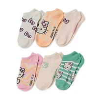 Big Kid Girls Multi-Pack 6 Pair Hello Kitty Low Cut Socks