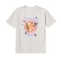 Thereabouts Oversized Little & Big Kid Girls Round Neck Short Sleeve Graphic T-Shirt