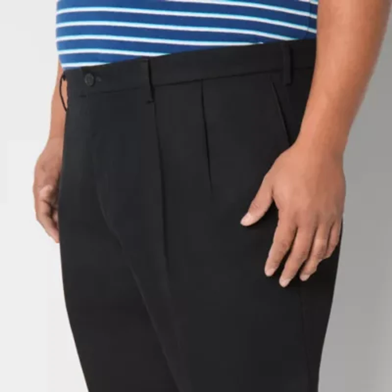 Dockers Signature Iron Free Khaki With Stain Defender Mens Comfort Waistband Classic Fit Big and Tall Pleated Pant