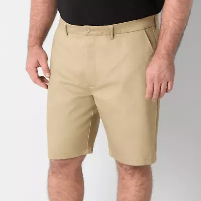 St. John's Bay Mens 10" Mid Rise Big and Tall Adaptive Stretch Fabric Adjustable Features Easy-on + Easy-off Chino Short