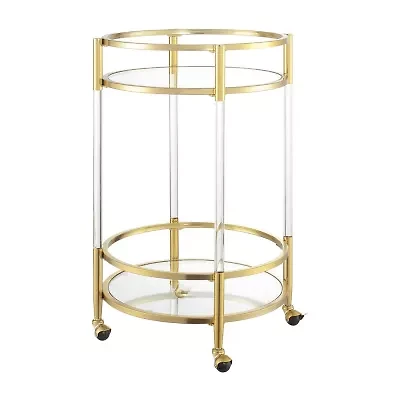 Royal Crest 2-Tier Acrylic Glass Bar Cart
