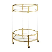 Royal Crest 2-Tier Acrylic Glass Bar Cart