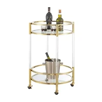 Royal Crest 2-Tier Acrylic Glass Bar Cart