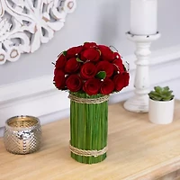 Northlight Roses And Grass Floral Arrangement