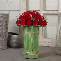 Northlight Roses And Grass Floral Arrangement
