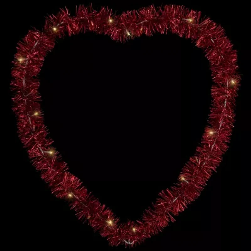 Northlight Lighted Tinsel Heart Wall Decal