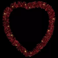 Northlight Lighted Tinsel Heart Wall Decal