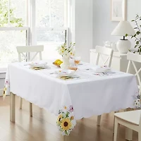 Elrene Home Fashions Sunflower And Daisies Cutwork Tablecloth