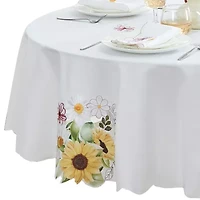 Elrene Home Fashions Sunflower And Daisies Cutwork Tablecloth