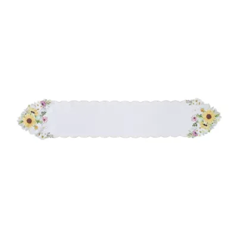 Elrene Home Fashions Sunflower And Daisies Cutwork Table Runner