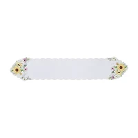 Elrene Home Fashions Sunflower And Daisies Cutwork Table Runner