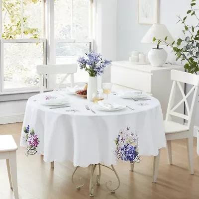 Elrene Home Fashions Spring Hydrangea Floral Cutwork Tablecloth