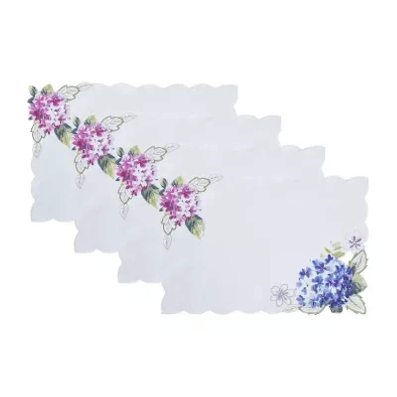 Elrene Home Fashions Spring Hydrangea Floral Cutwork 4-pc. Placemats
