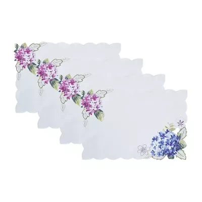 Elrene Home Fashions Spring Hydrangea Floral Cutwork 4-pc. Placemats