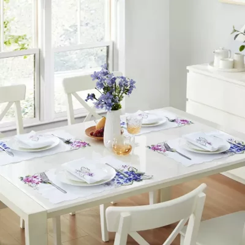 Elrene Home Fashions Spring Hydrangea Floral Cutwork 4-pc. Placemats