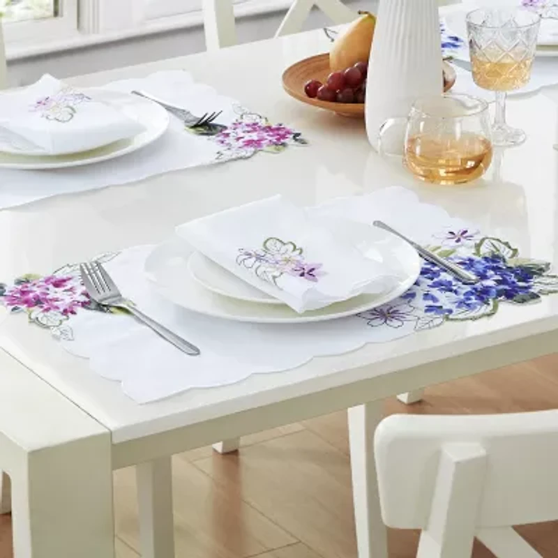 Elrene Home Fashions Spring Hydrangea Floral Cutwork 4-pc. Placemats