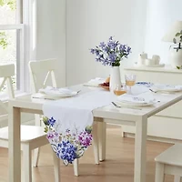 Elrene Home Fashions Spring Hydrangea Floral Cutwork Table Runner