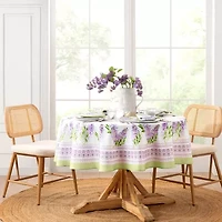Elrene Home Fashions Lilac Garden 70” Round Engineered Tablecloths