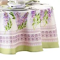 Elrene Home Fashions Lilac Garden 70” Round Engineered Tablecloths