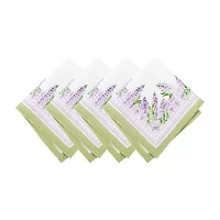 Elrene Home Fashions Lilac Garden Engineered 4 Pack Napkins