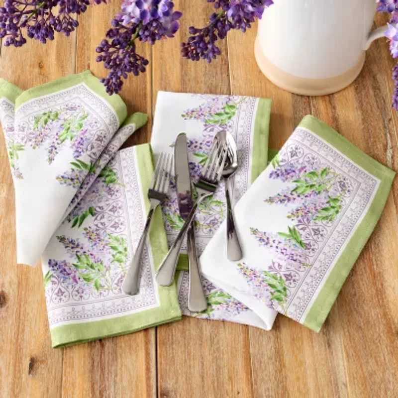 Elrene Home Fashions Lilac Garden Engineered 4 Pack Napkins