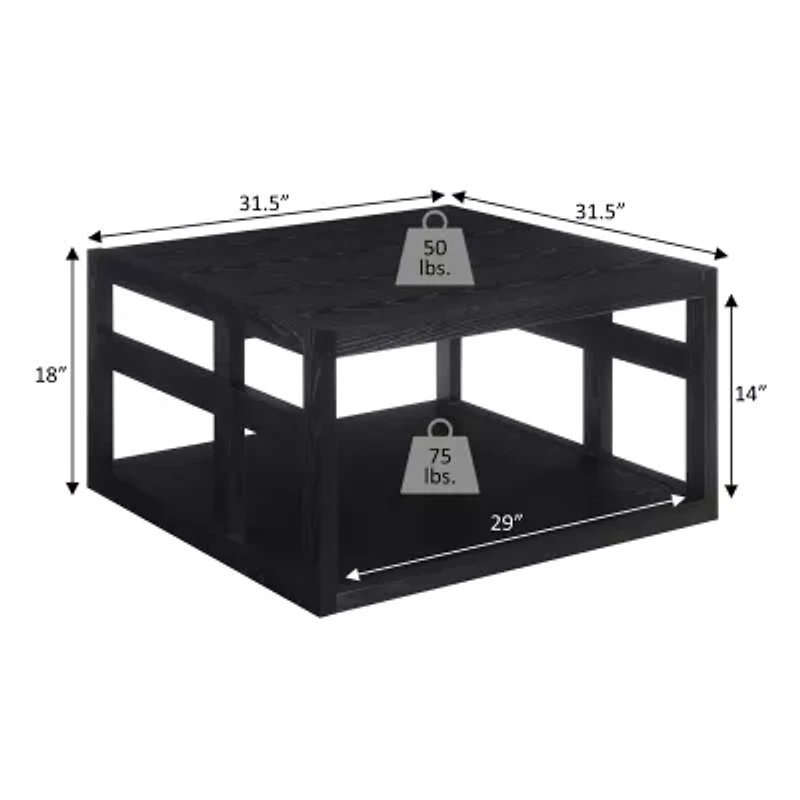 Monterey Square Coffee Table with Shelf