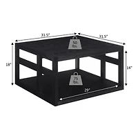 Monterey Square Coffee Table with Shelf