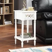 French Country Khloe 1-Drawer Accent Table with Shelf