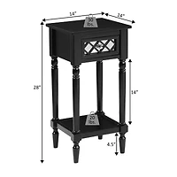 French Country Khloe 1-Drawer Accent Table with Shelf
