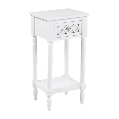 French Country Khloe 1-Drawer Accent Table with Shelf