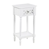 French Country Khloe 1-Drawer Accent Table with Shelf