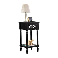 French Country Khloe 1-Drawer Accent Table with Shelf