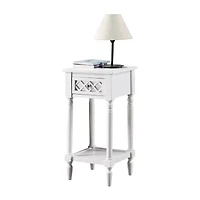French Country Khloe 1-Drawer Accent Table with Shelf