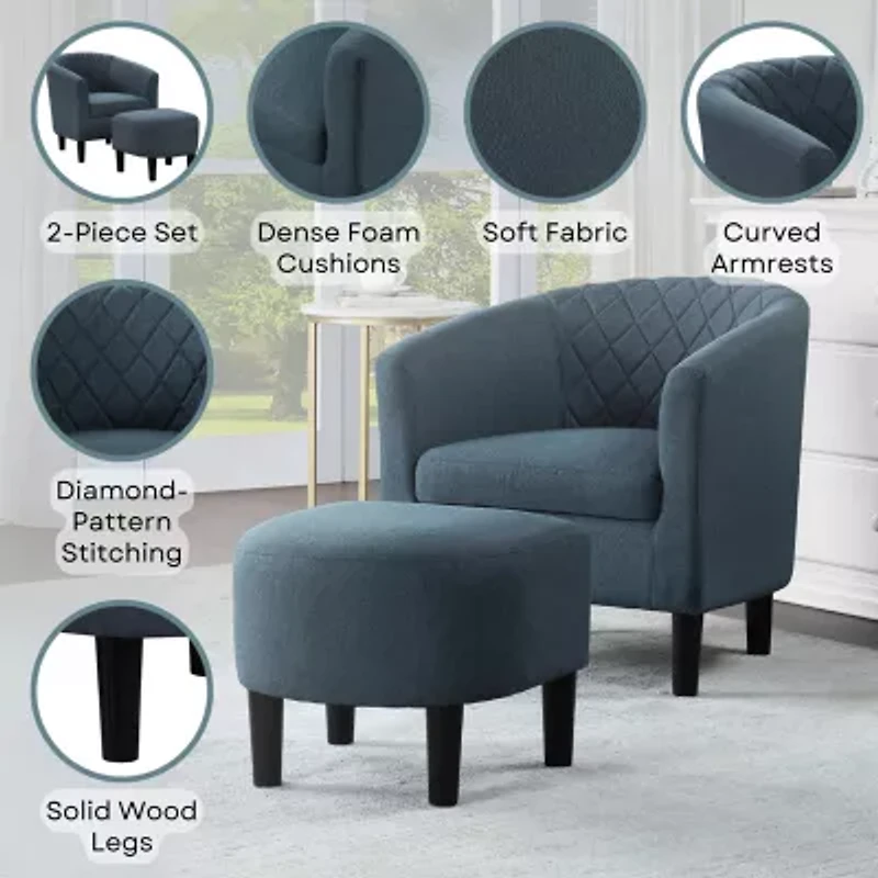 Roosevelt Chair + Ottoman Set