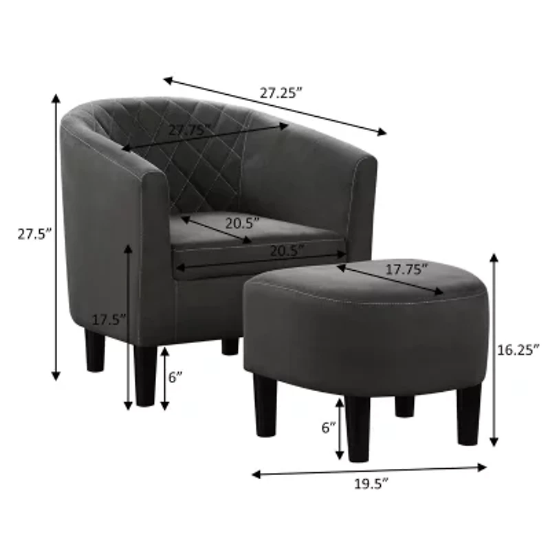 Roosevelt Chair + Ottoman Set