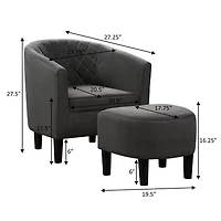 Roosevelt Chair + Ottoman Set