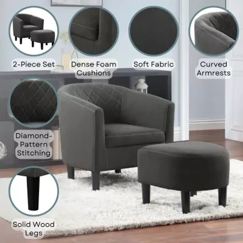 Roosevelt Chair + Ottoman Set