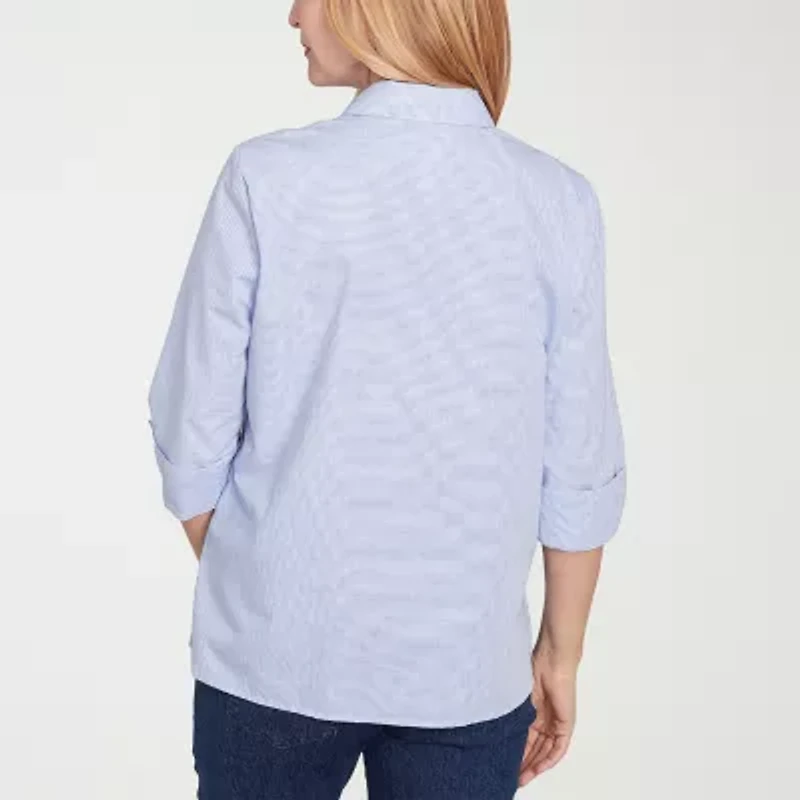 Alfred Dunner Classics Womens 3/4 Sleeve Blouse