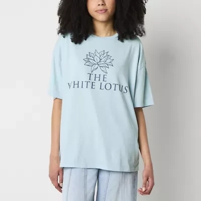The White Lotus Hotel Oversized Tee Womens Crew Neck Short Sleeve Juniors Graphic T-Shirt